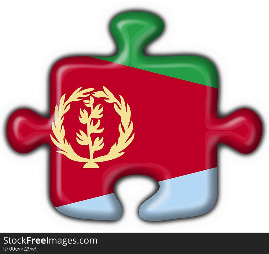 Eritrea button flag puzzle shape