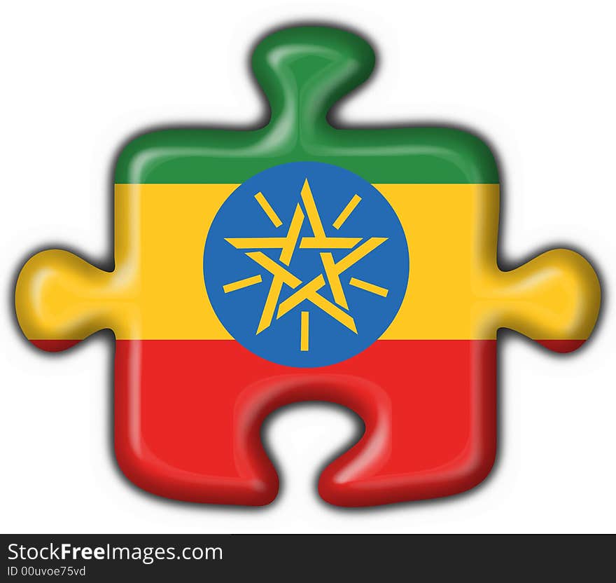 Ethiopia Button Flag Puzzle Shape