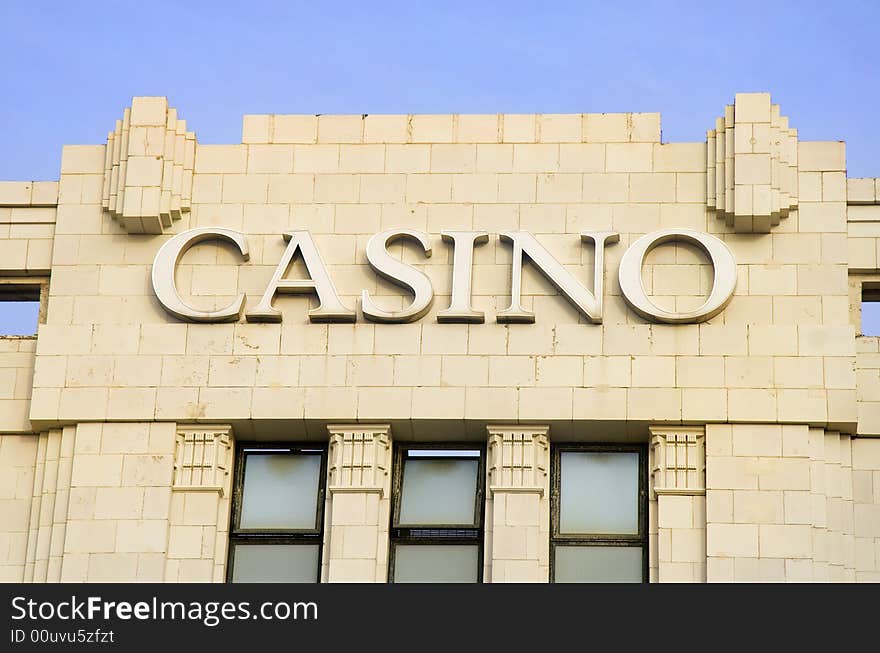 Sign on seafront gambling venue in Brighton, Sussex. Sign on seafront gambling venue in Brighton, Sussex