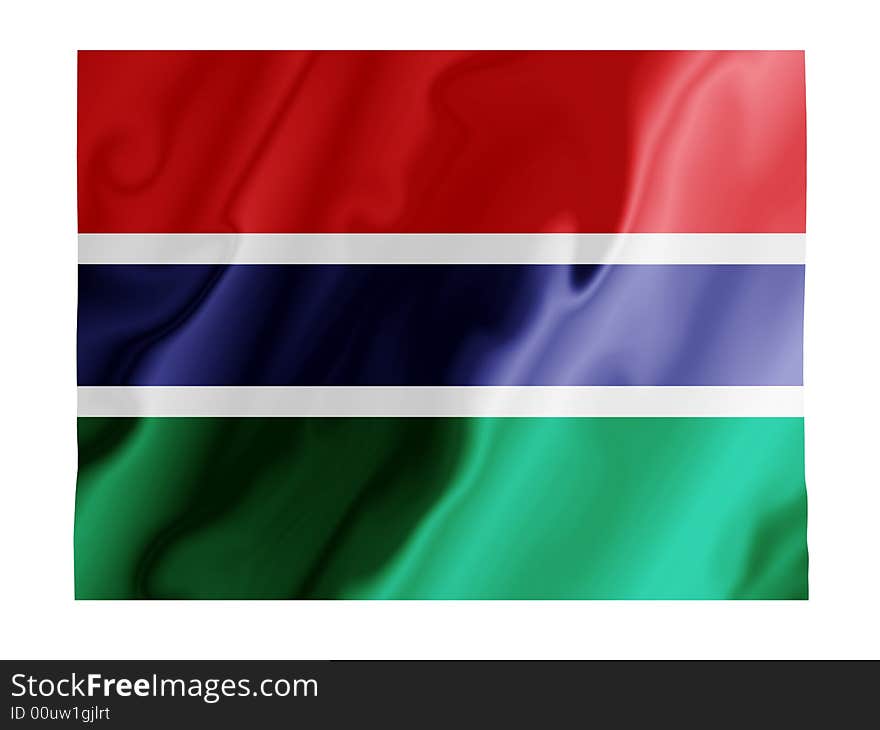 Fluttering image of the Gambia national flag. Fluttering image of the Gambia national flag