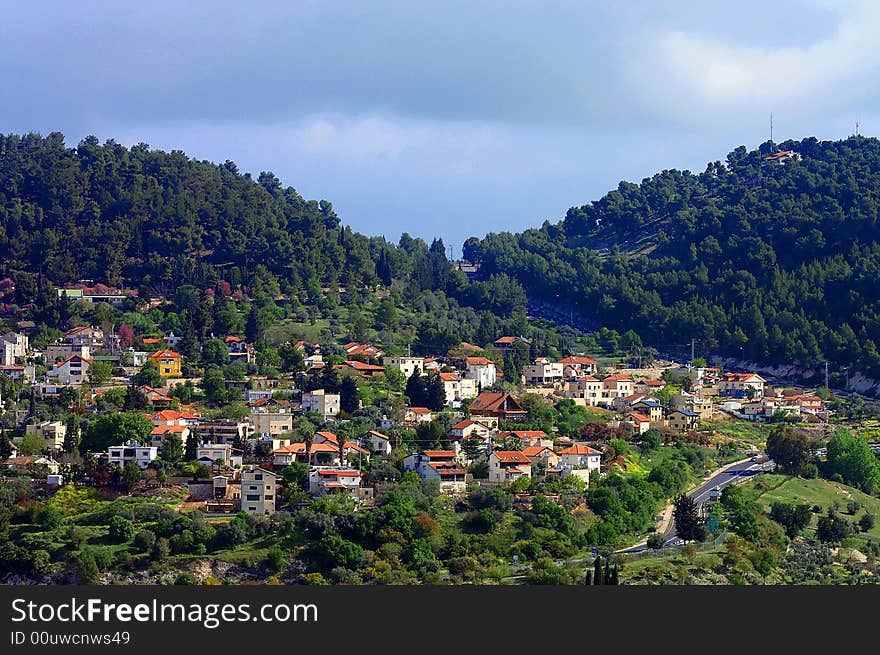 Beautiful landscape view of Zfat, Israel