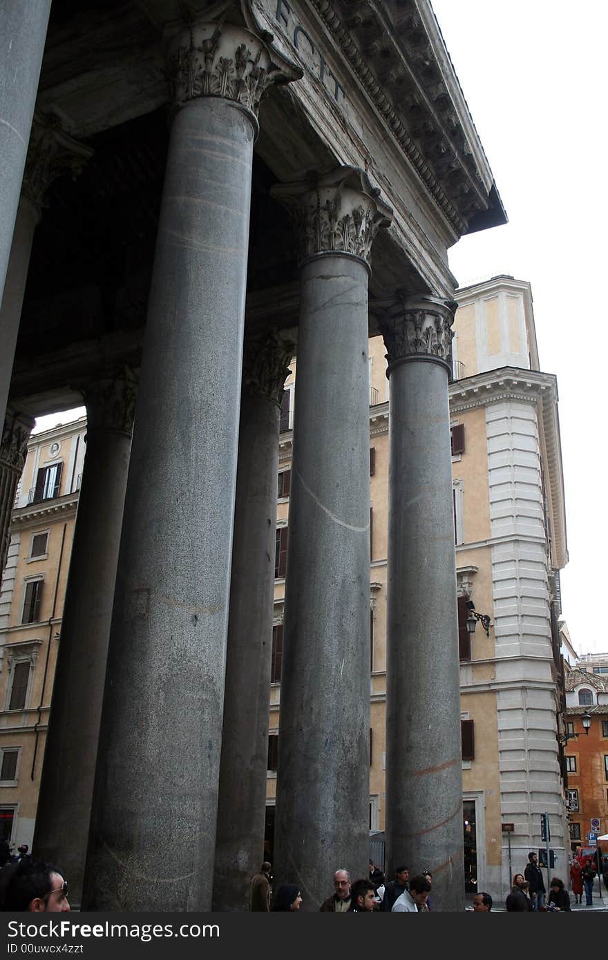 The pillars of the Pantheon in Rome Italy