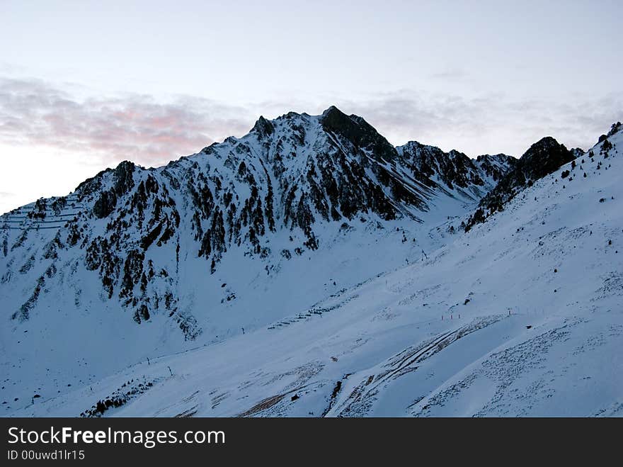 Close ups of mountain peaks