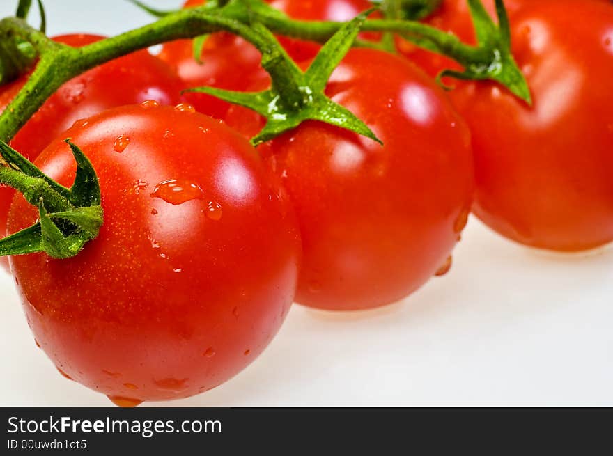 Tomatoes on white