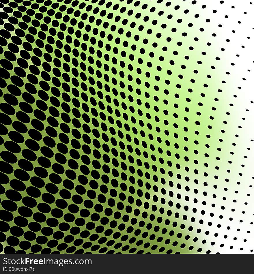 Abstract green dotted background - twirl. Abstract green dotted background - twirl