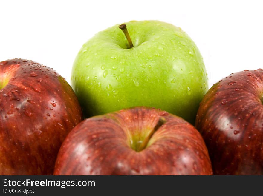 Green and red apples isolated on white. Green and red apples isolated on white