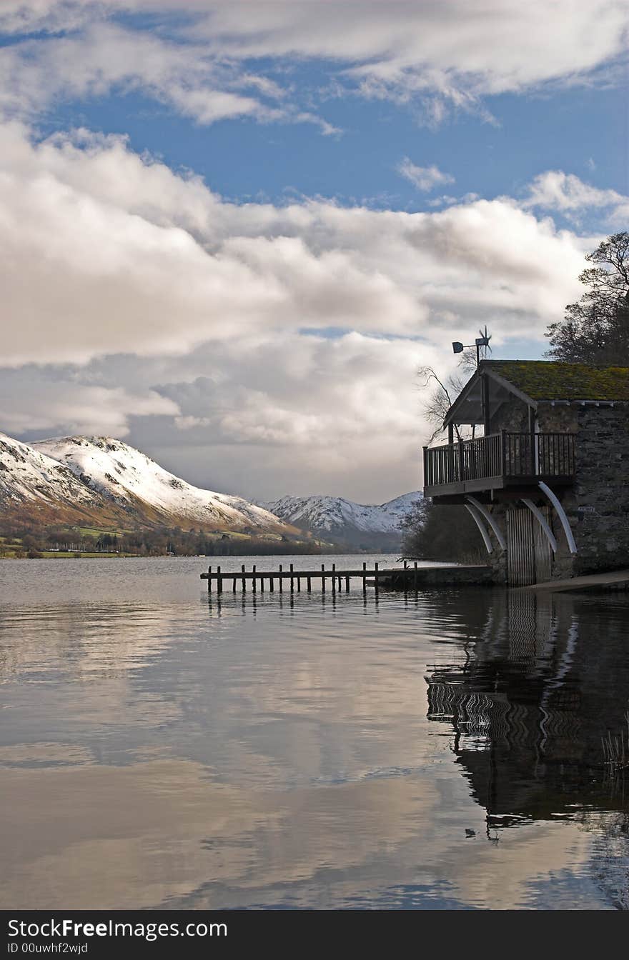 Old boat house next to a lake in north Cumbria. Old boat house next to a lake in north Cumbria