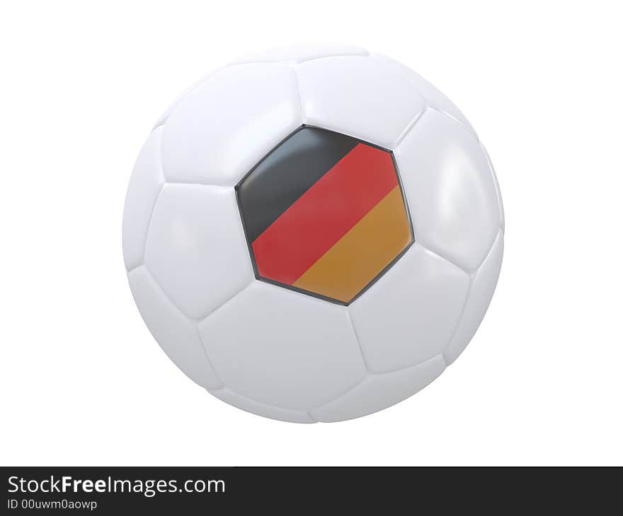 3d scene of the soccer ball with flag of the Germany