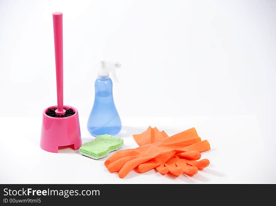 Some household cleaning products in the studio