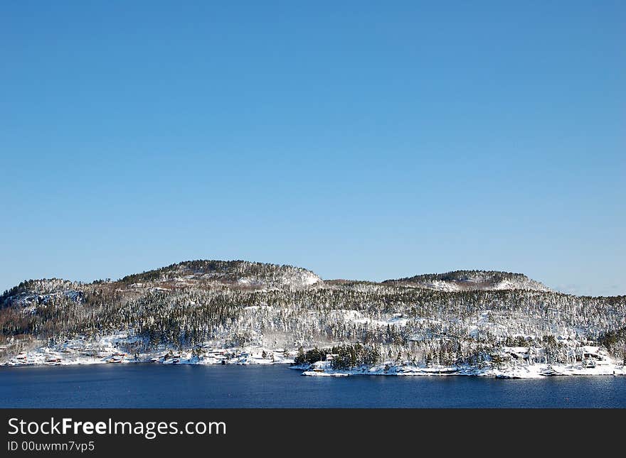 Norwegian coast in winter