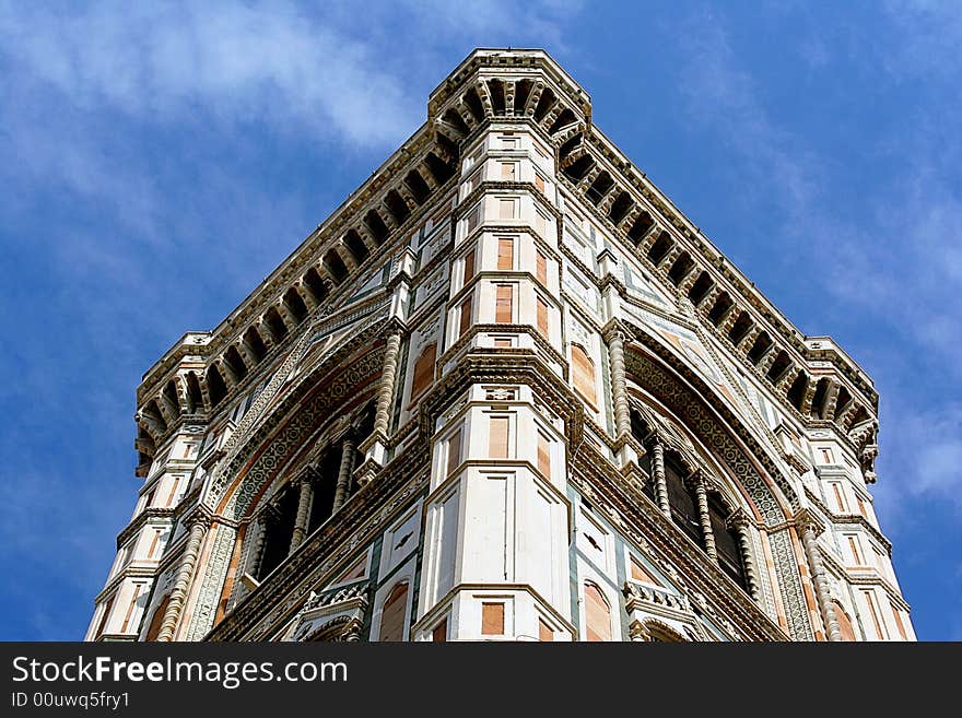 Piazza Duomo bell tower in Florence, Italy