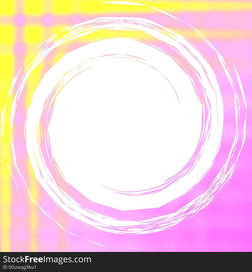 Pink and yellow abstracat background with white circular area in center. Pink and yellow abstracat background with white circular area in center