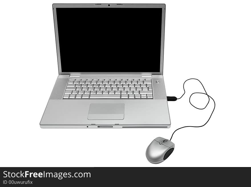 Modern and stylish laptop on a white background