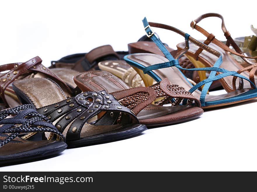 Female footwear on a white background