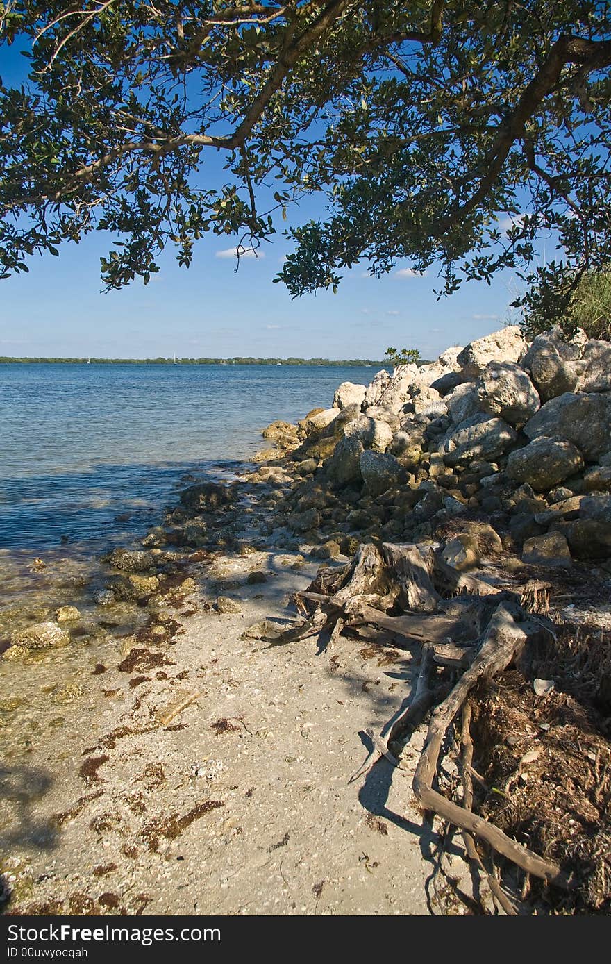 Waterfront at Desoto Park on the Manatee River in Bradenton, Florida. Waterfront at Desoto Park on the Manatee River in Bradenton, Florida