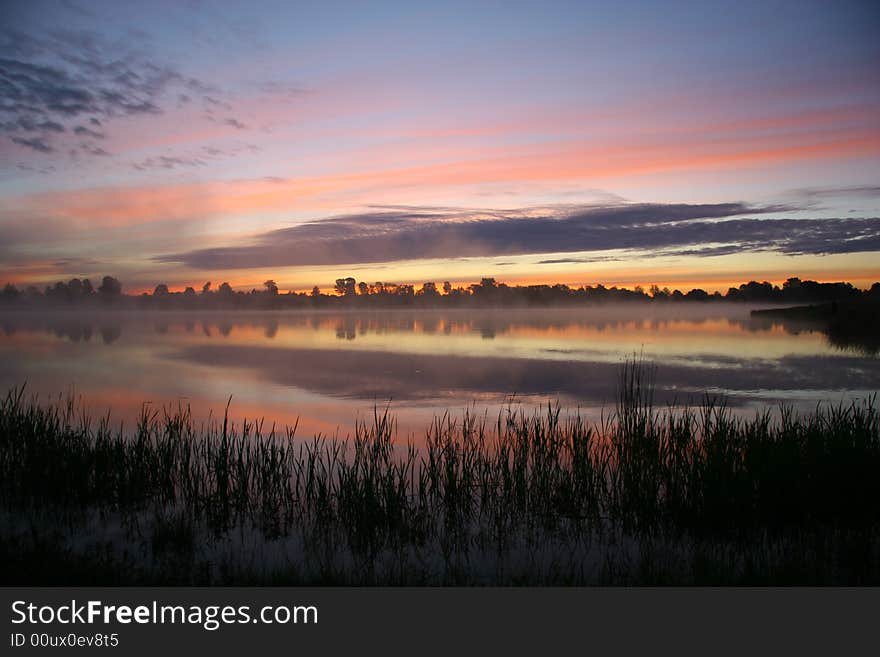 The beautifull lake landscape in Belarus. The beautifull lake landscape in Belarus