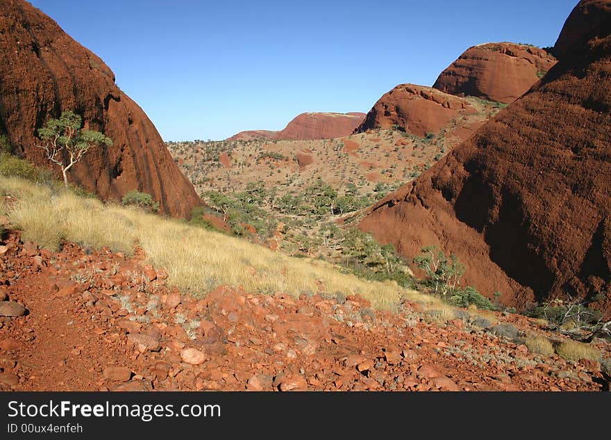 High angle view over the famous Kata Tjuta rocks. Kata Tjuta (Olgas), Northern Territory, Australia