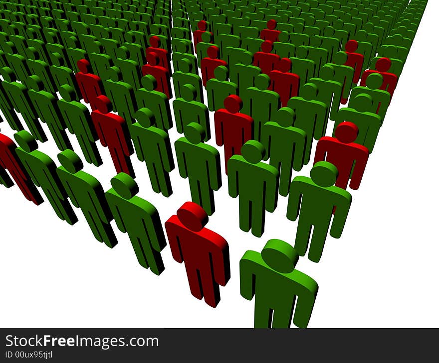 3d people - outsiders - isolated illustration - team