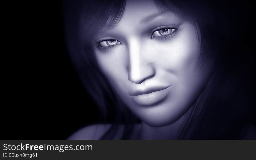 Cgi render of beautiful female. Cgi render of beautiful female