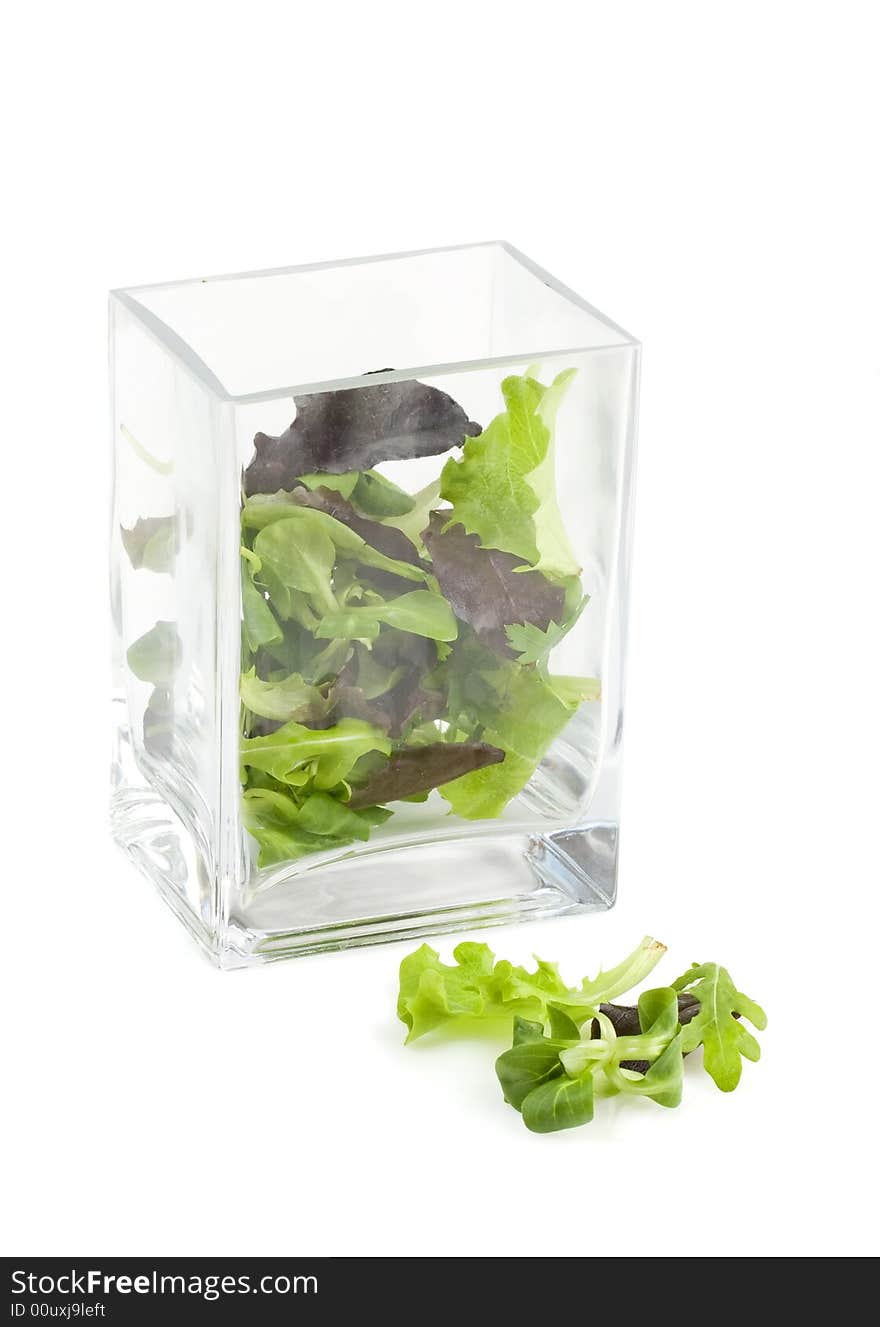 Fresh lettuce in a vase; healthy diet