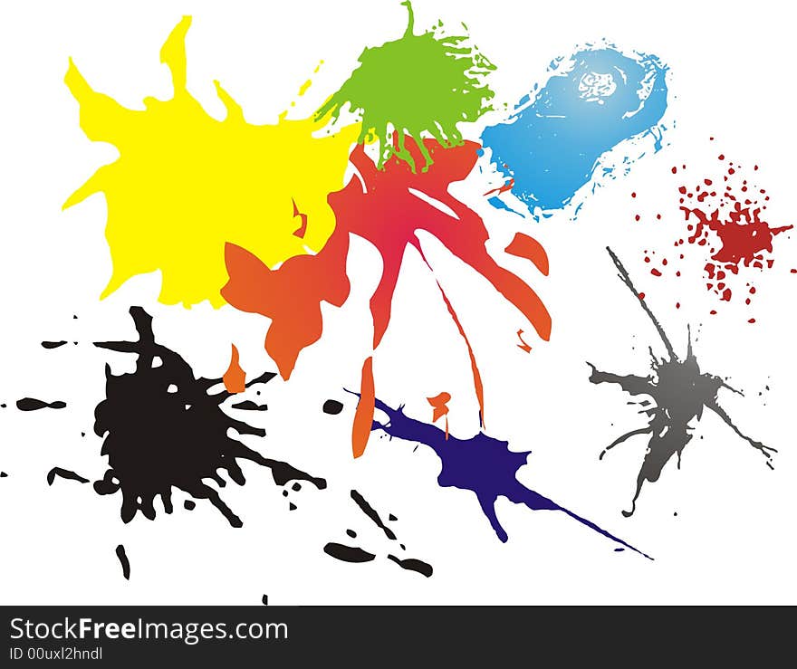 Collection of editable vector ink splashes. Collection of editable vector ink splashes