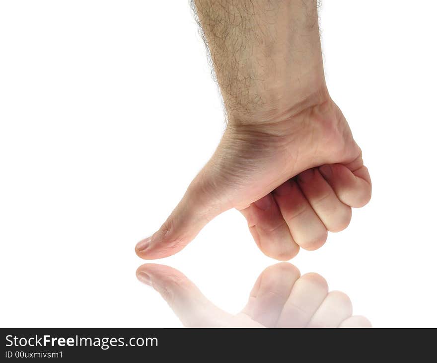 Hand fingers sign isolated on white background