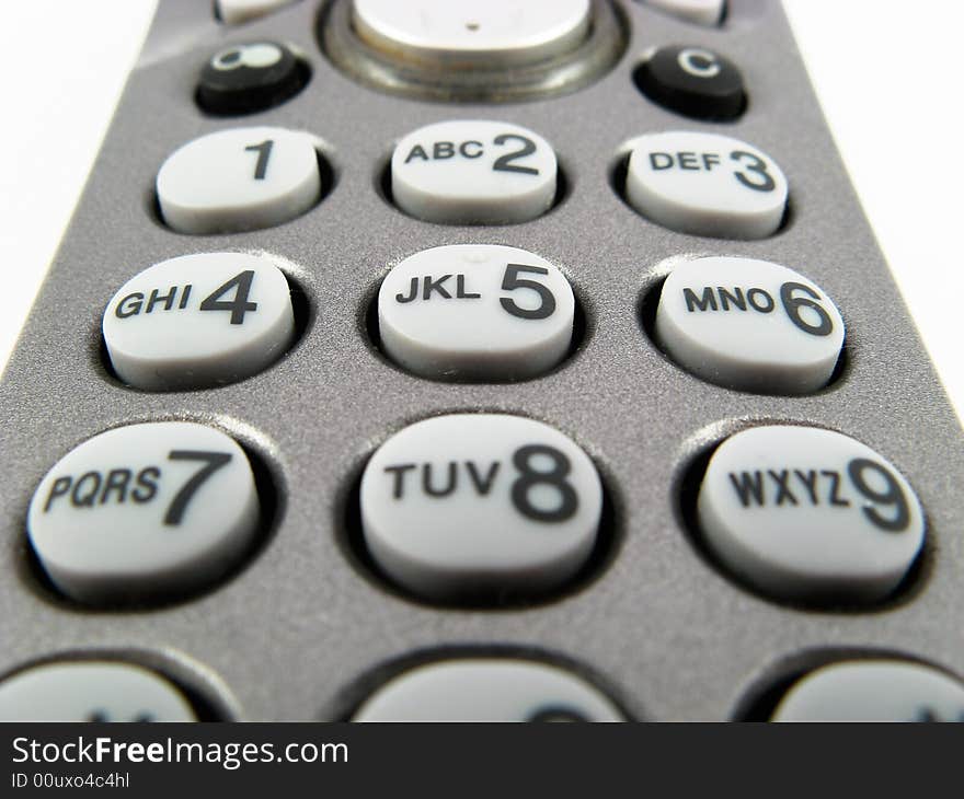 Telephone keypad dial buttons isolated on white background