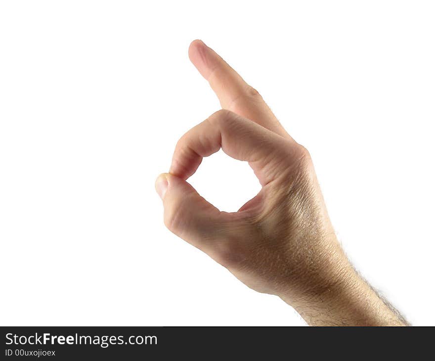 Hand fingers sign isolated on white background