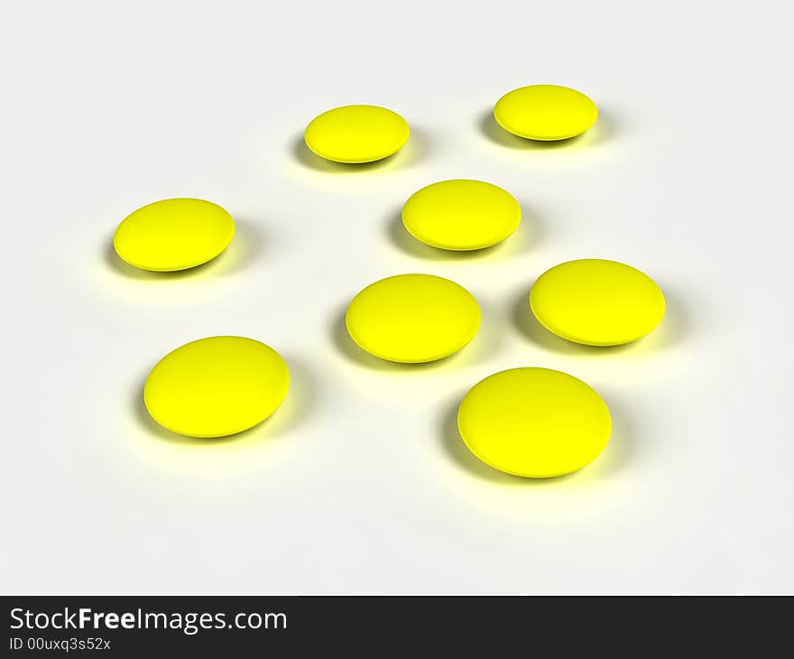 Isolated pills with white background