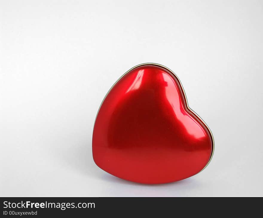 Red heart against white background