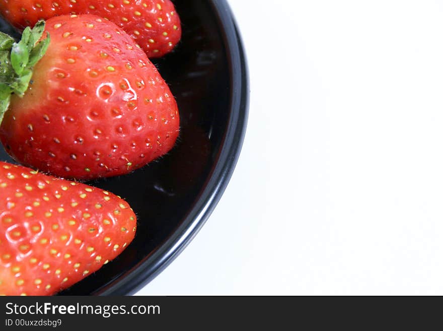 A view of red strawberry