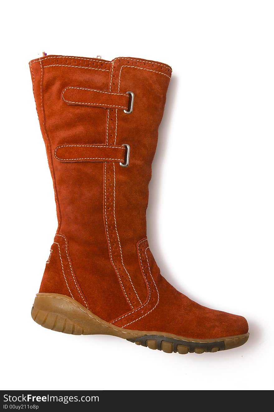 Women's boots against the white background