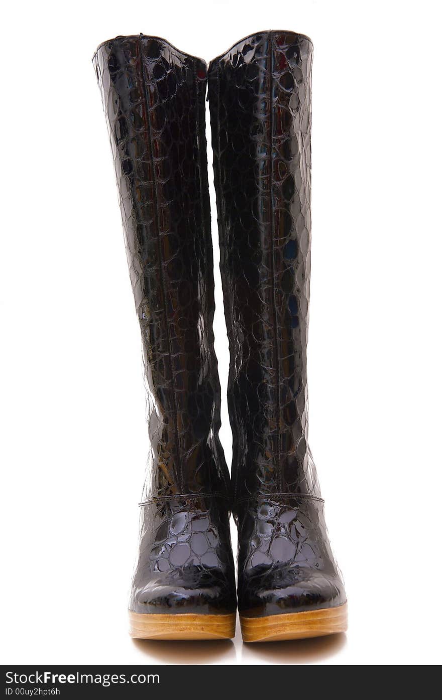 Women's boots against the white background