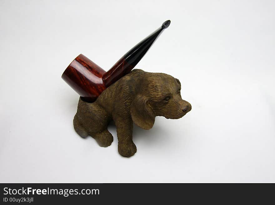 An tobacco pipe on white background.