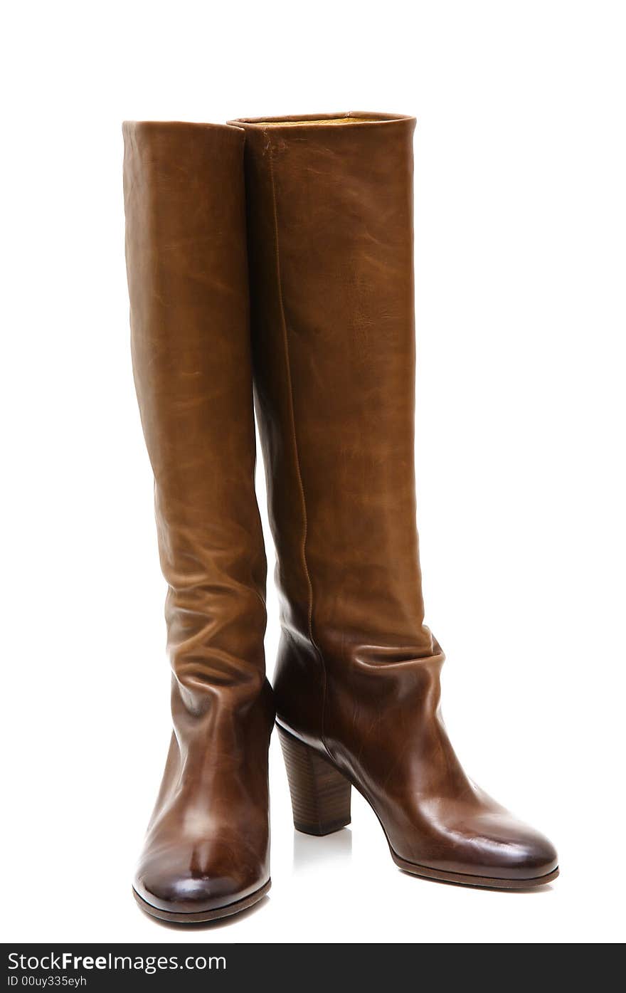 Women's boots against the white background