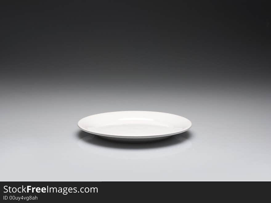 Plate on a black to gray background