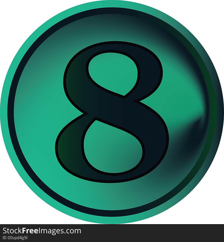 Numeral button-eight