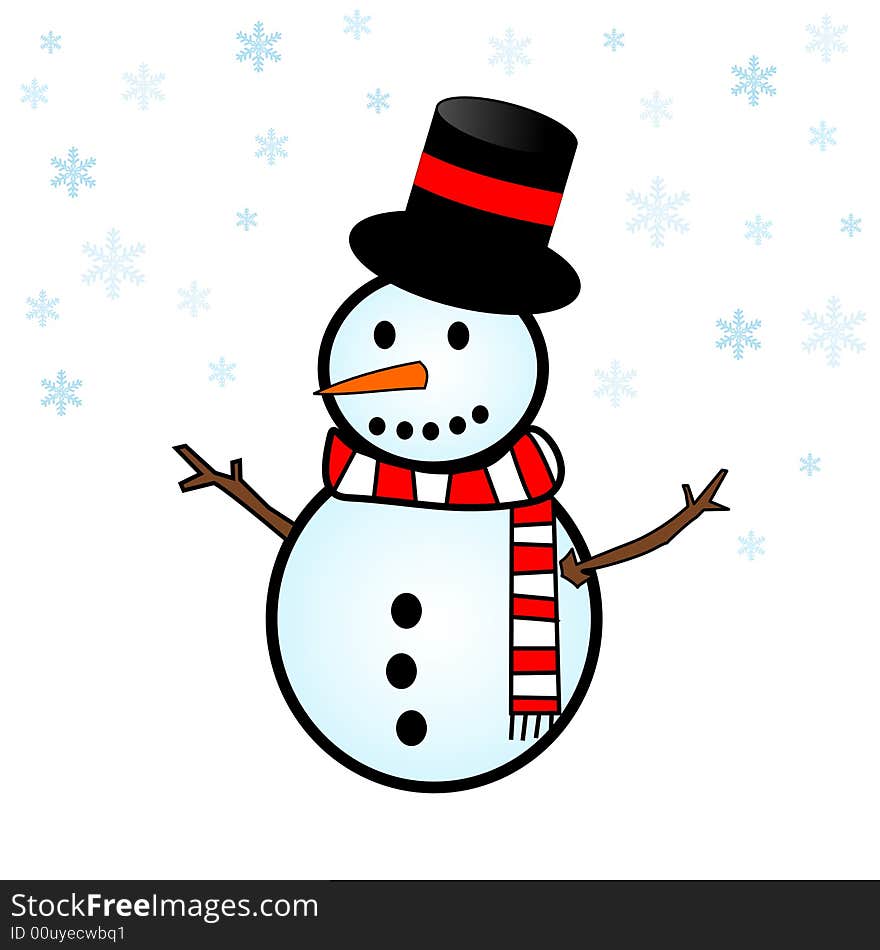 An illustration of a simple snowman