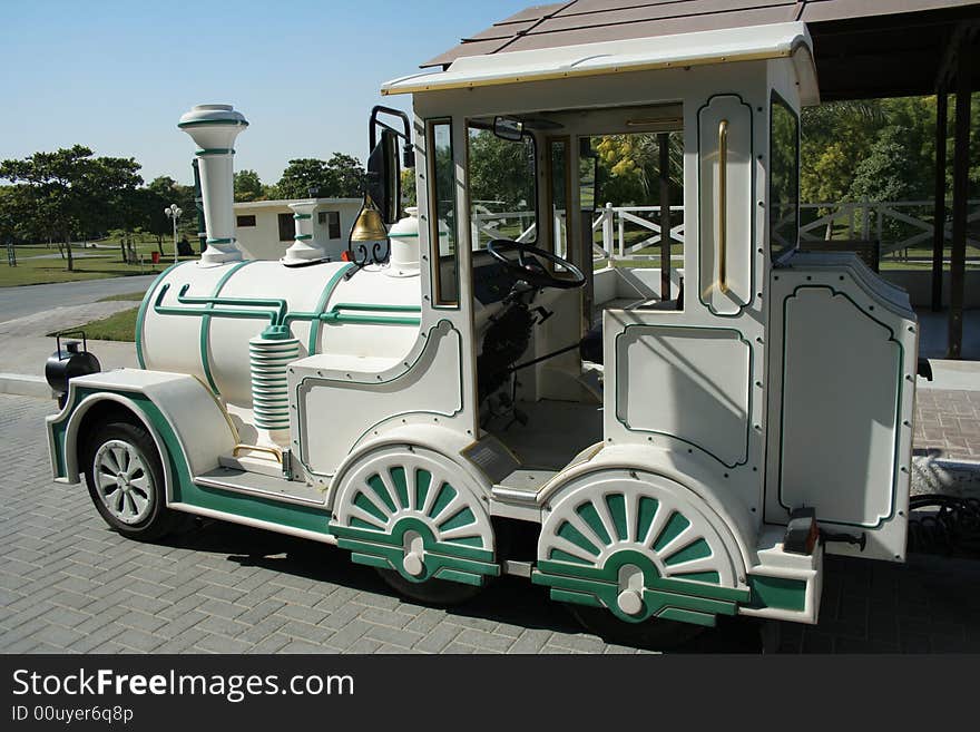 Train in a park for the visitors. Train in a park for the visitors