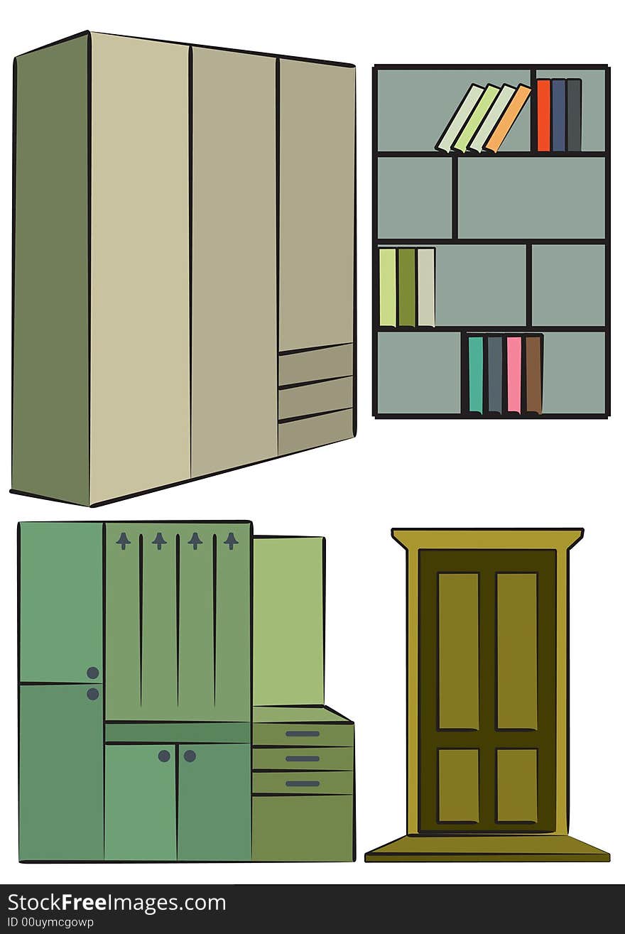 Book and dress cabinet