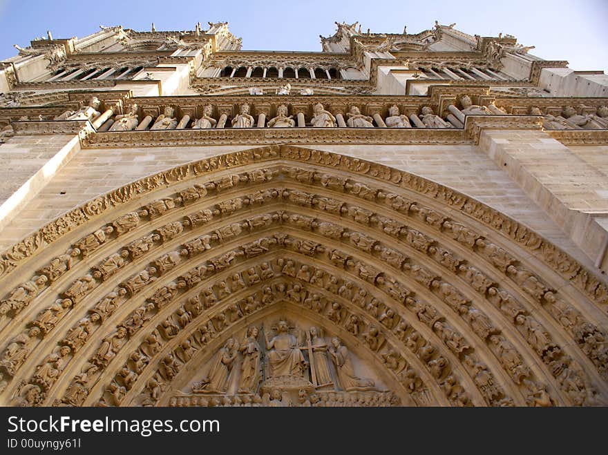 Front side of the main cathedral of France - Notre Dame de Paris. Front side of the main cathedral of France - Notre Dame de Paris