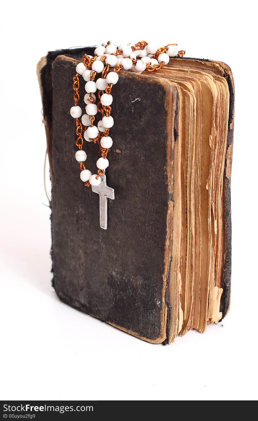 Old holy bible with cross