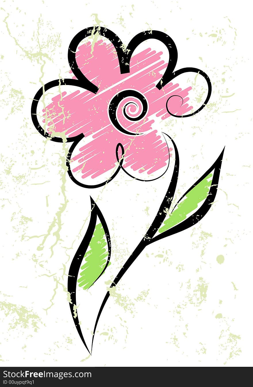 Flower on a spotty background