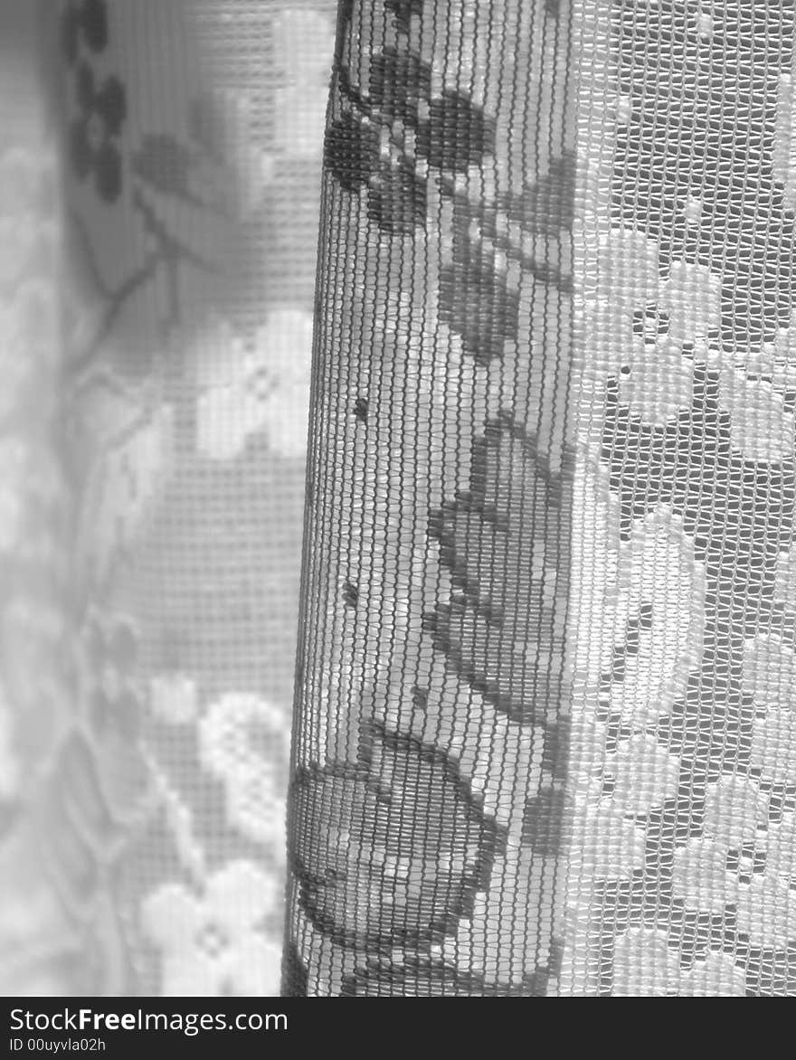 Patterned curtain in the breeze. Patterned curtain in the breeze