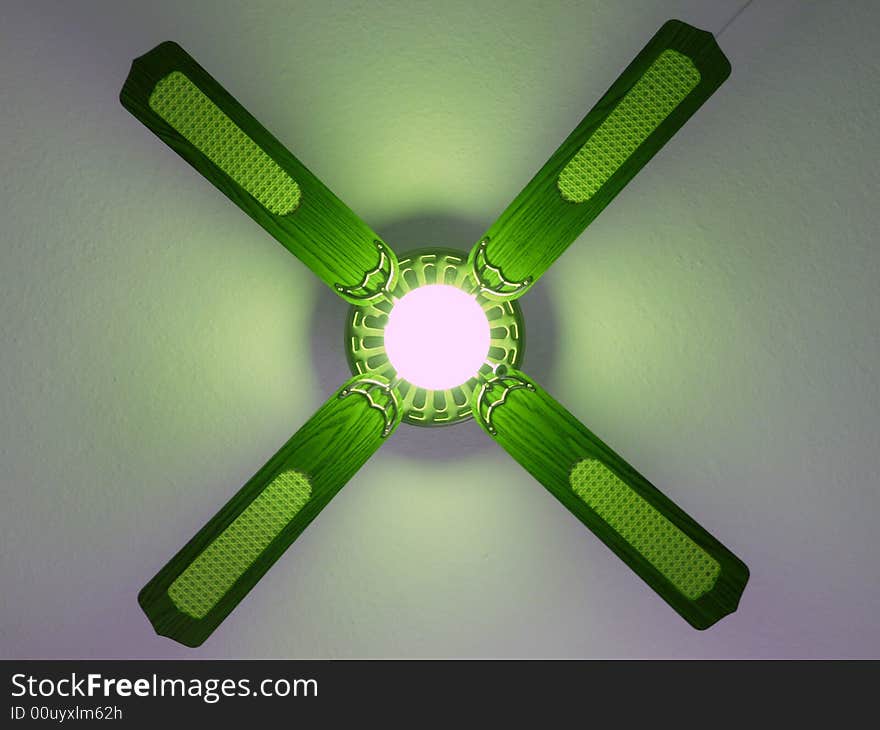 Big, green ventilator in a livingroom