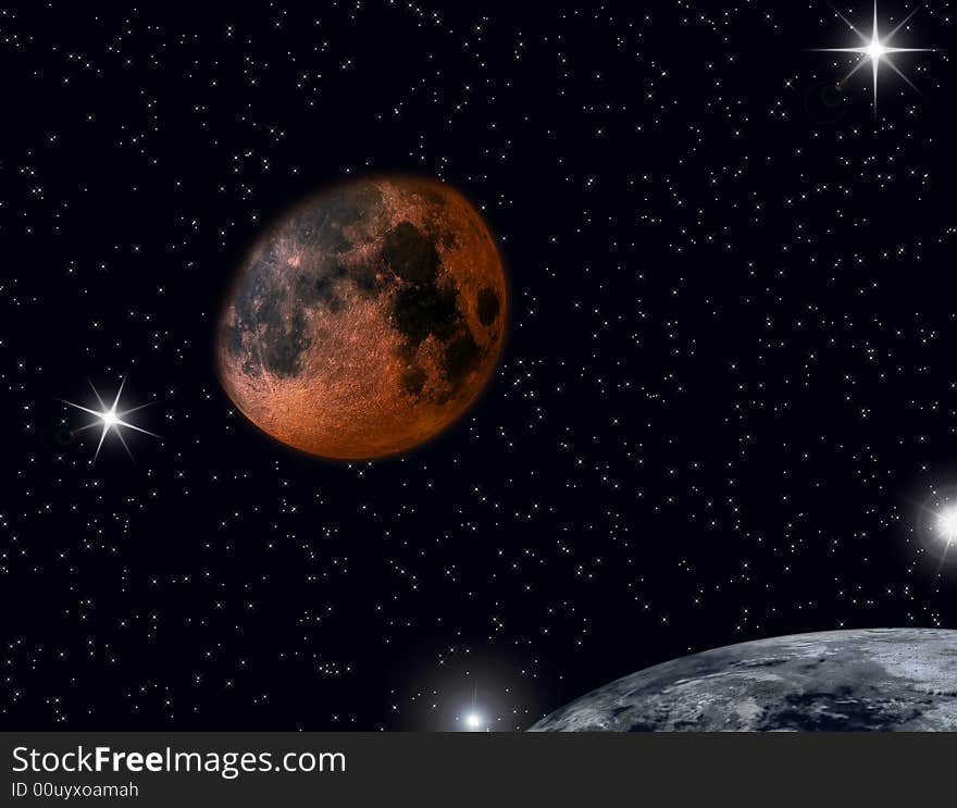 3d rendering of the moon. 3d rendering of the moon