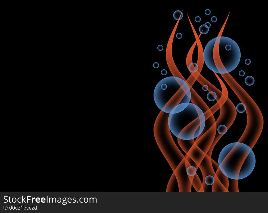 Colorful Bubbles and Tentacles are Featured in an Abstract Illustration. Colorful Bubbles and Tentacles are Featured in an Abstract Illustration.