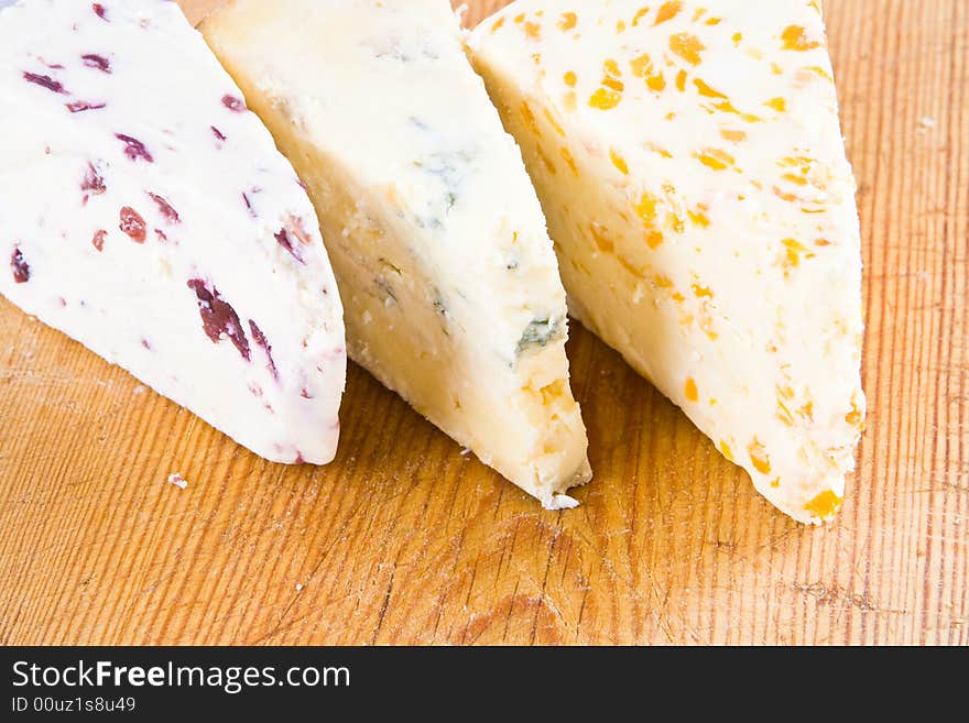 Three wedges of stilton