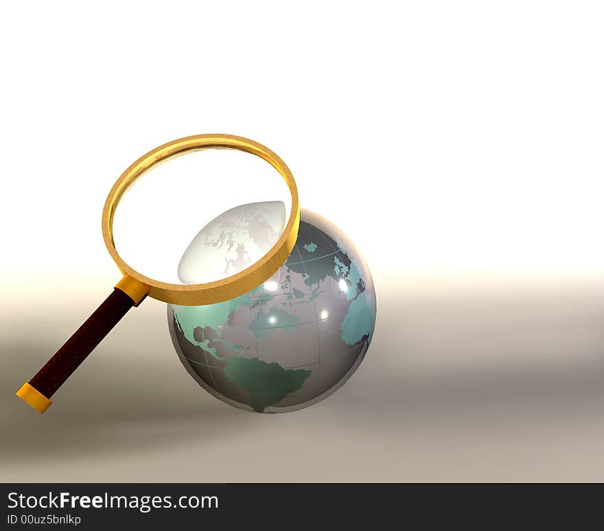 Lens magnifying glass globe sphere