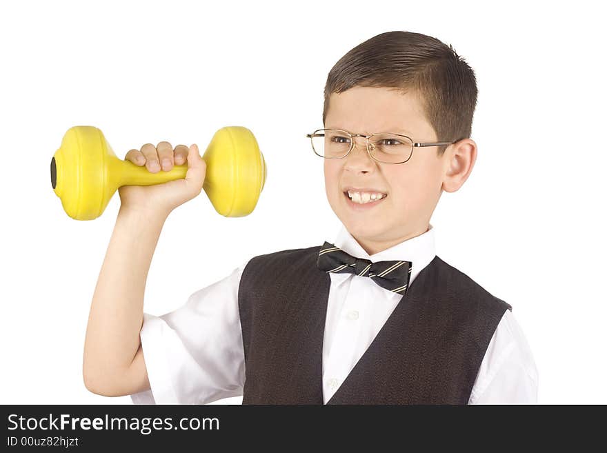 Young Boy Lifting Weights